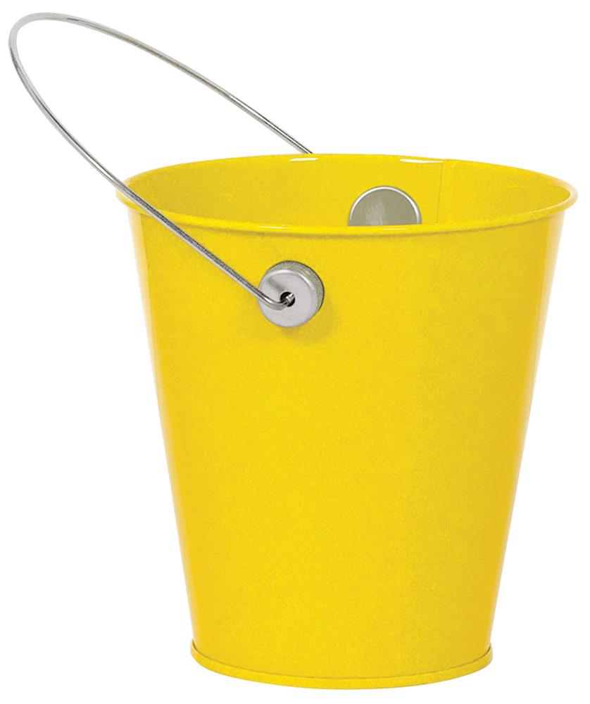 Metal Bucket Yellow 1ct