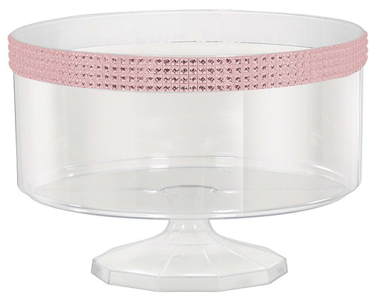 Large Trifle Container with New Pink Gems 1ct