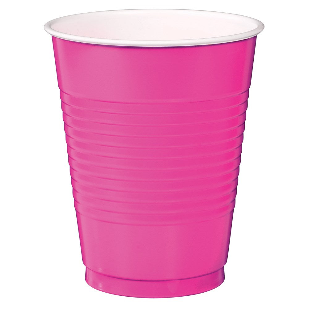 Vaso Plástico Rosa Brillante 16oz 50ct