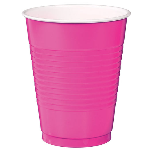 Bright Pink Plastic Cup 16oz 50ct