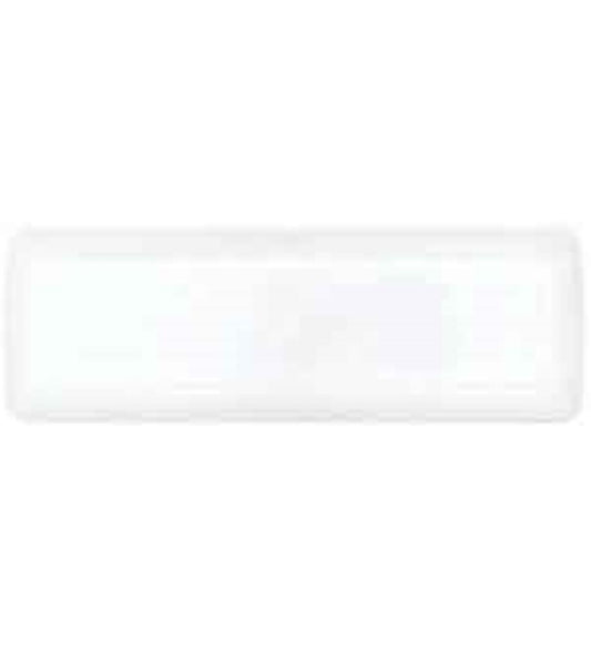 White rectangular ceramic serving tray with smooth glossy finish.