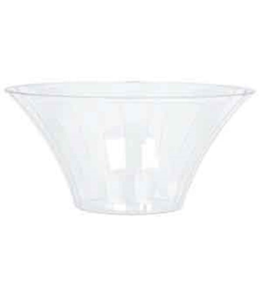 Clear glass medium bowl with a wide flared rim and smooth curved sides.