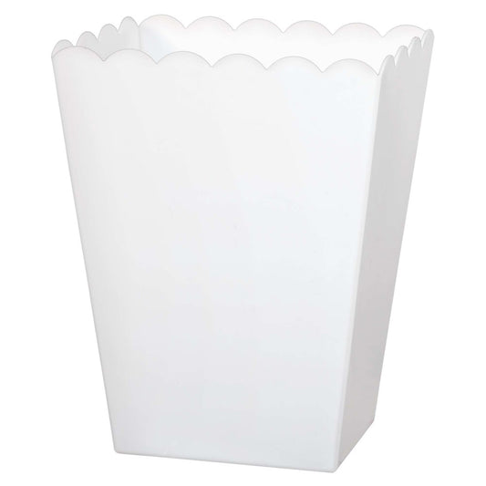 White large container with scalloped edge and smooth matte finish.