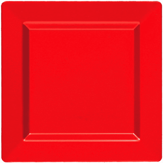 Apple Red Plate Square 10in 10ct