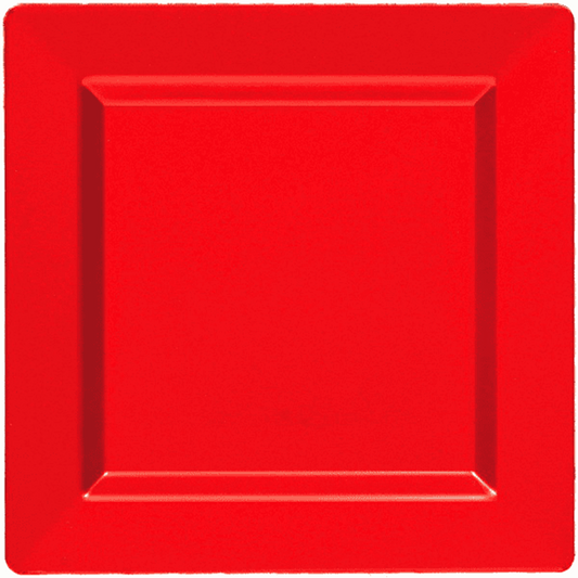 Apple Red Plate Square 7.25in 10ct