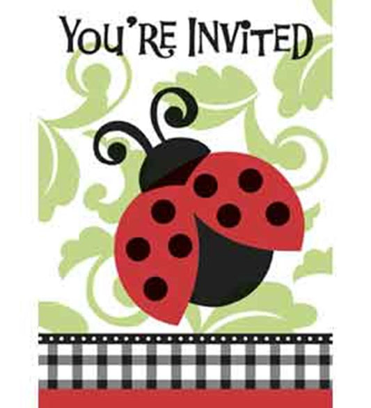 Lively Ladybugs Invitations 8ct