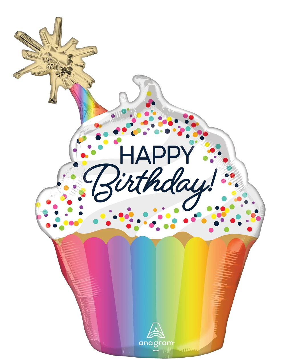 Anagram Confetti Sprinkle Happy Birthday 31 inch Foil Balloon 1ct