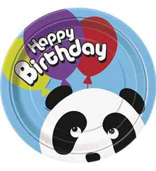 Cumpleaños Panda 9 Plato 8ct