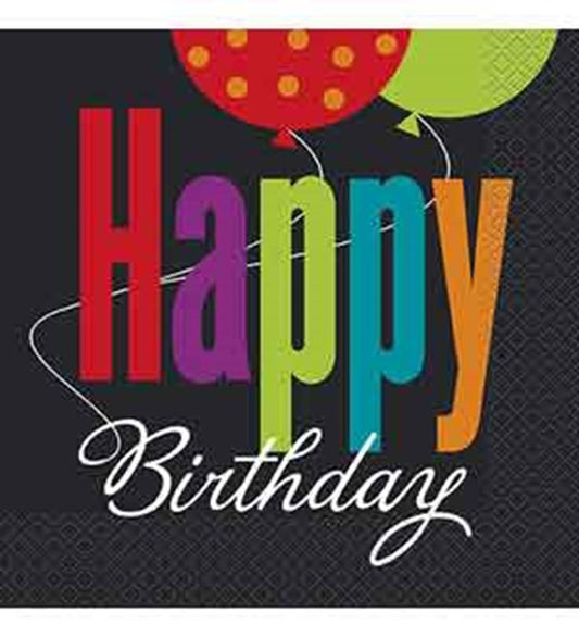 Servilletas para almuerzo con mensaje de alegría de cumpleaños, 16 unidades