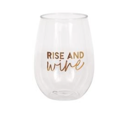 Thanksgiving Plastic Stemless Wine Glass