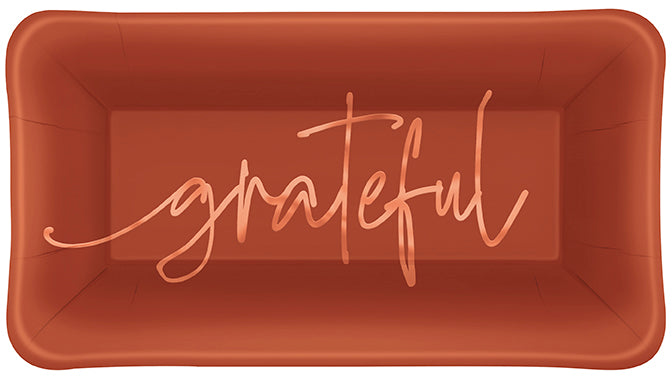 Thanksgiving Thankful Appetizer Plate 9 inch x 5 inch 8ct