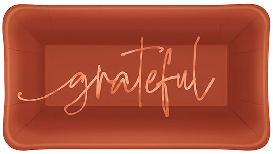 Thanksgiving Thankful Appetizer Plate 9 inch x 5 inch 8ct