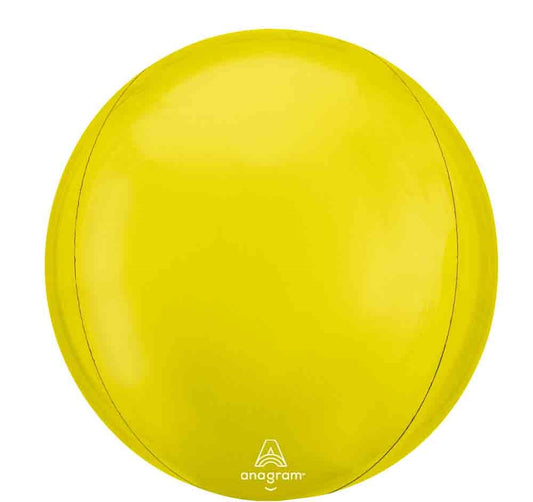Anagram 16 inch Vibrant Yellow Orbz Foil Balloon