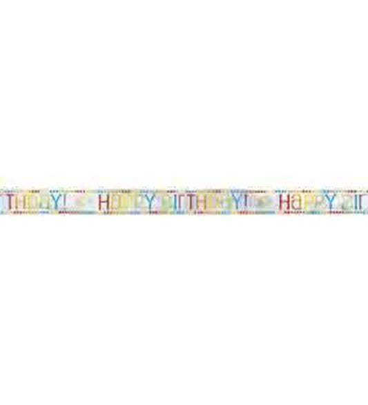 Foil Rainbow Birthday Banner, 12 ft