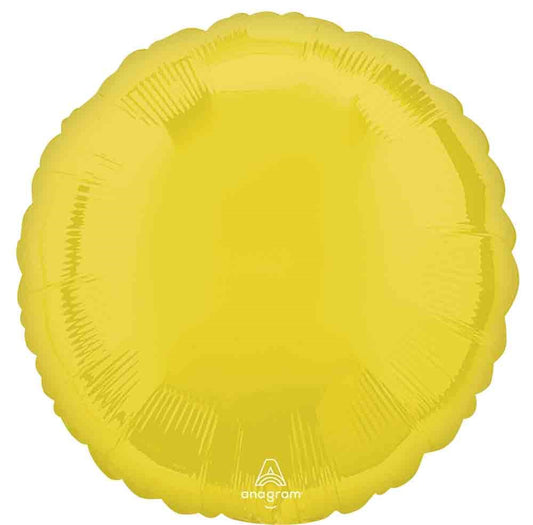 Anagram 17 inch Vibrant Yellow Round Foil Balloon