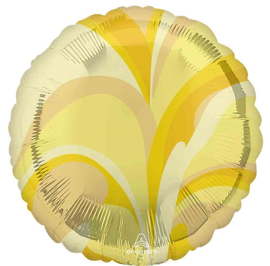 Anagram 17 inch Gold Macro Marble Round Foil Balloon