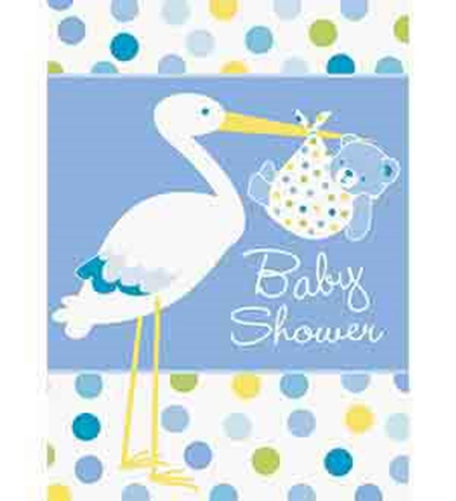 Baby Boy Stork Invite 8ct