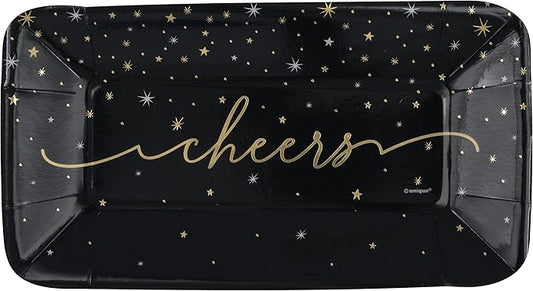 Disco New Year Appetizer Plate 9x5 8ct