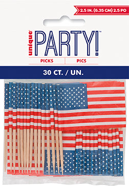 U.S Flag Picks 30ct