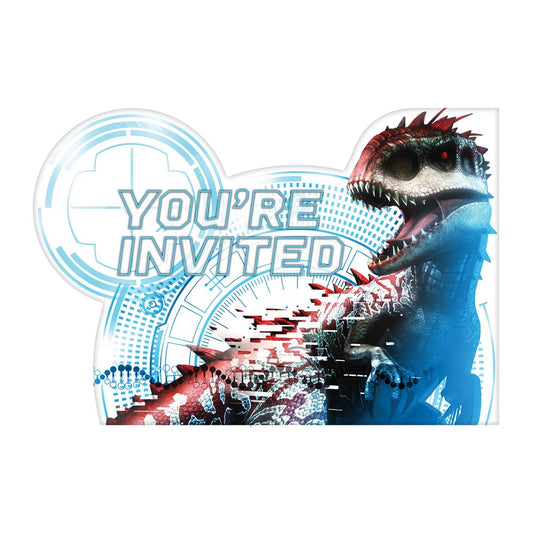 Invitación postal de Jurassic World 8ct