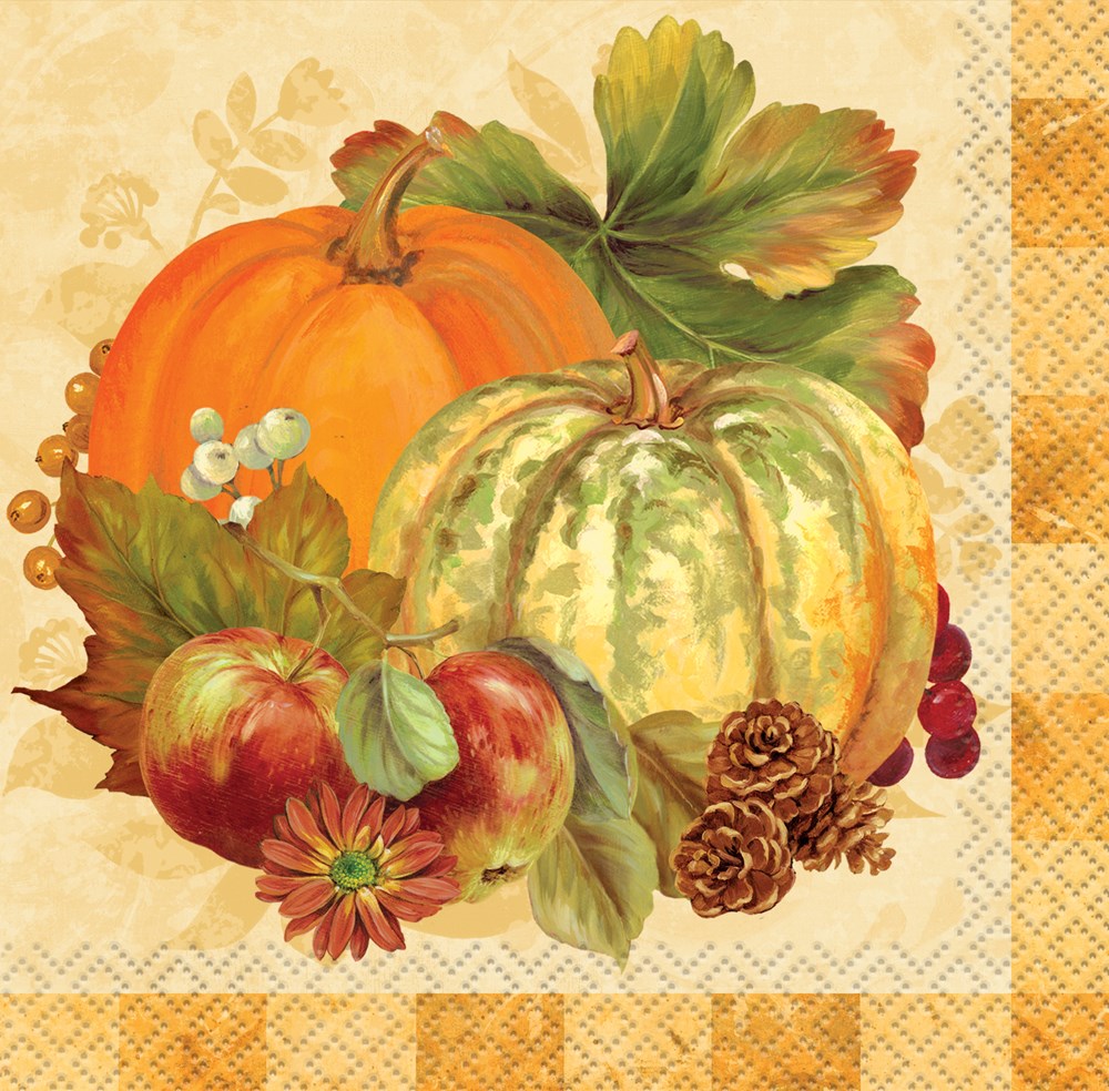 16 Pumpkin Harvest Beverage Napkin