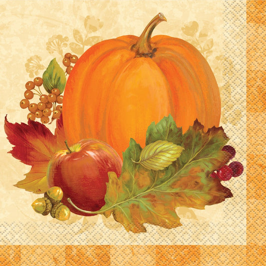 Pumpkin Harvest Luncheon Napkins, 16ct