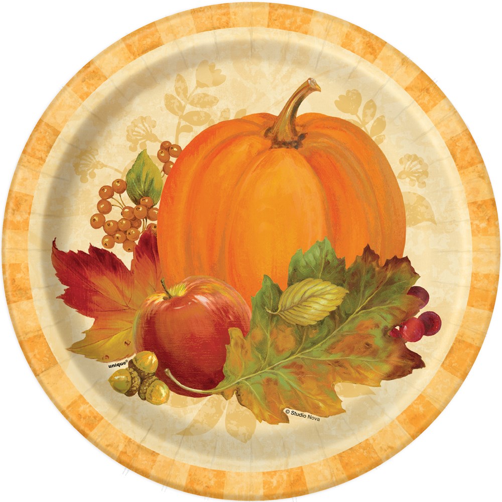 8 Pumpkin Harvest 9in Plate