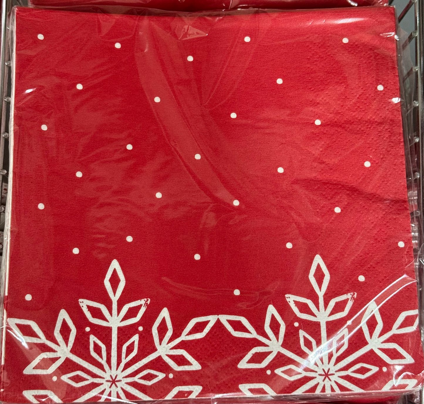 Christmas Red Snowflake Luncheon Napkins 16ct