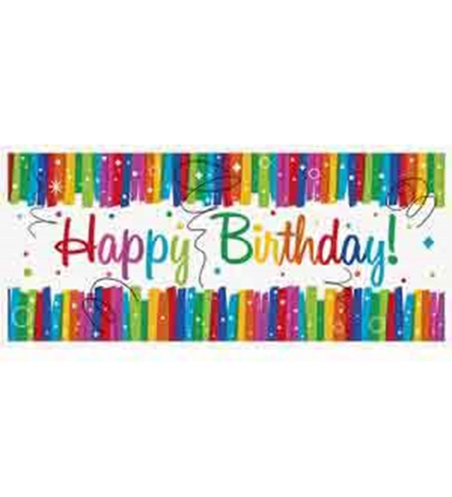 Rainbow Ribbon Birthday Wall Banner 60x2