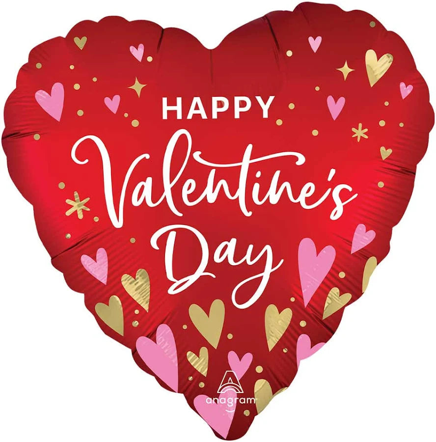 Anagram Happy Valentines Day Satin Heartfelt 18 inch Foil Balloon 1ct