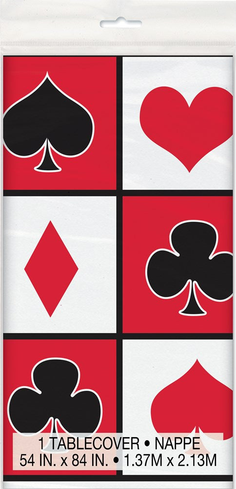 Red and white card suit stickers featuring spade, heart, diamond, and club symbols.