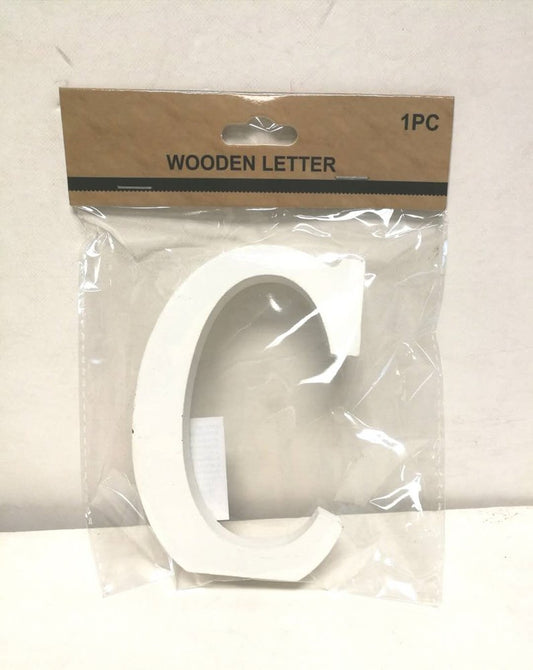 White Wood Letter C