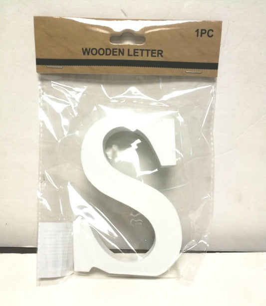 White Wood Letter S