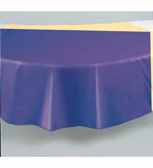 Deep Purple Solid Round 84 inch Plastic Table Cover