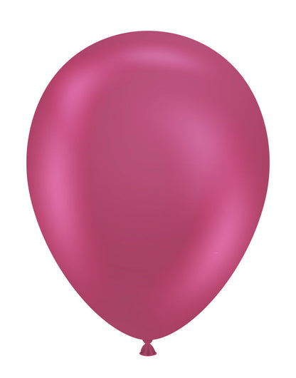 Matte raspberry pink 11-inch latex balloon with a smooth surface and teardrop shape.