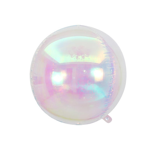 Sphere Shaped Mother of Pearl Iridescent 12 inch Foil Balloon 1ct