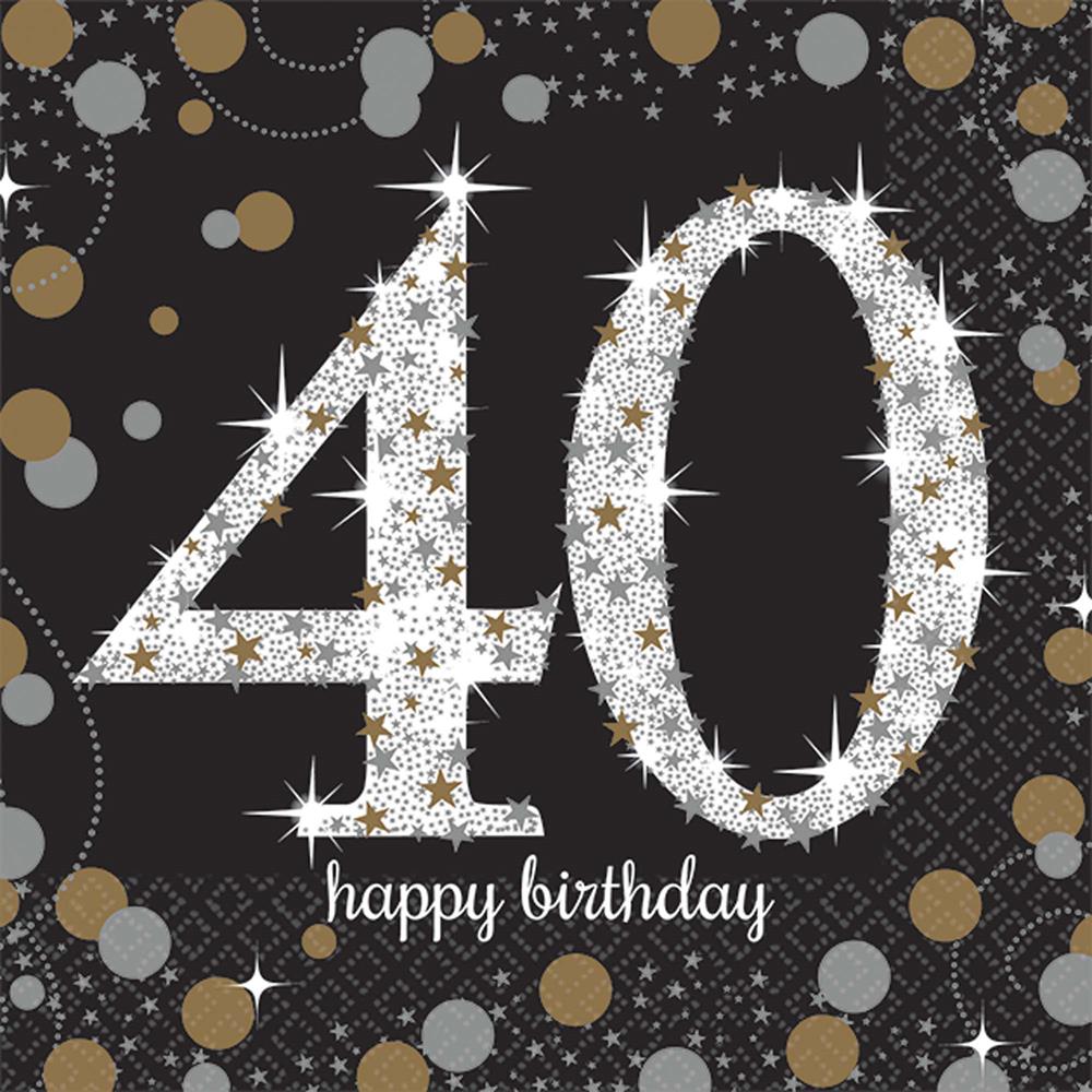 Sparkling Celebration Happy Birthday 40 Napkin 16ct