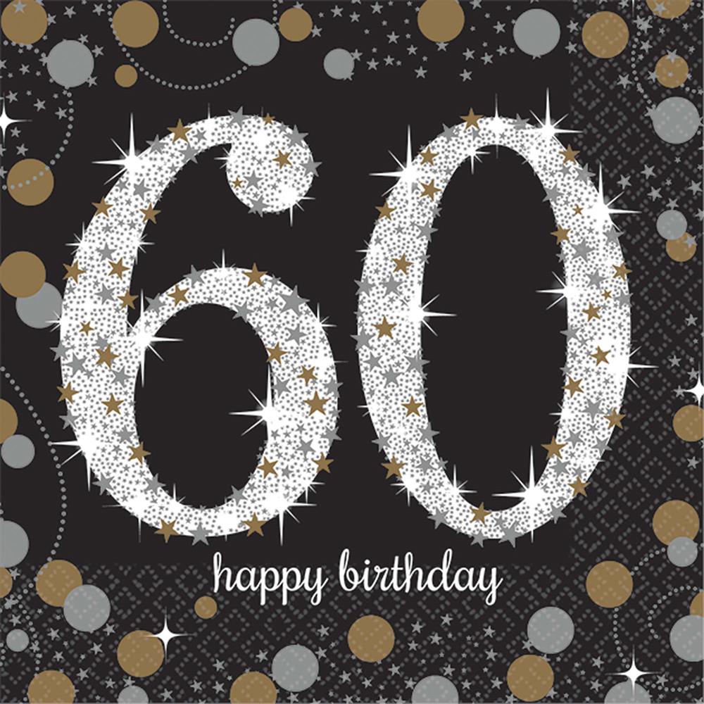 Sparkling Celebration Happy Birthday 60 Beverage Napkins 16ct