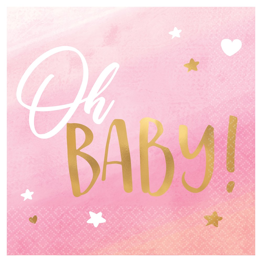 Oh Baby Girl Beverage Napkins 16ct