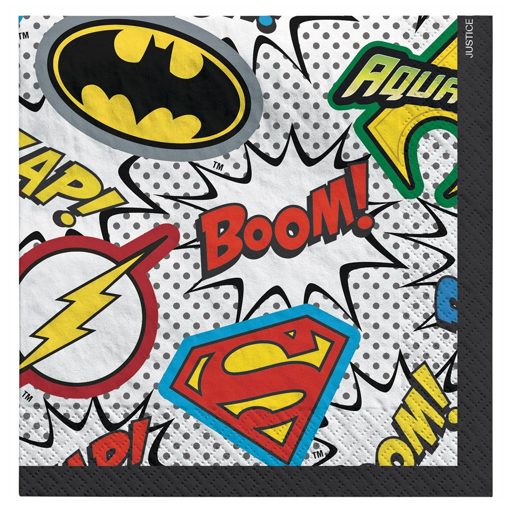 Justice League Heroes Unite Beverage Napkin 16ct