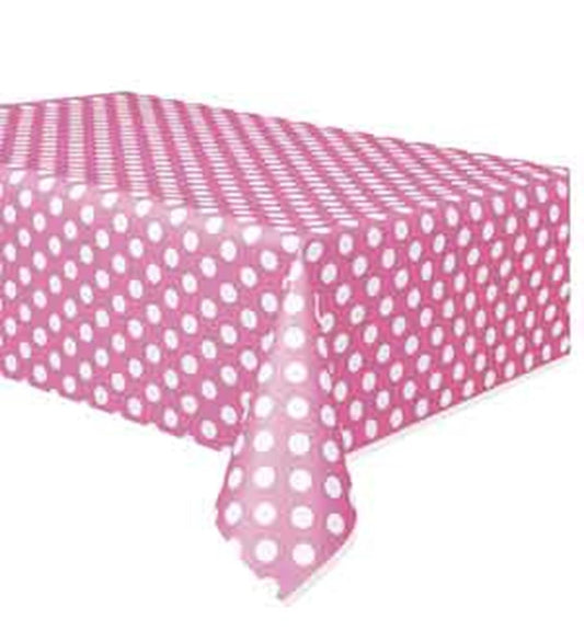 Hot Pink Dots Tablecover 54x108 in