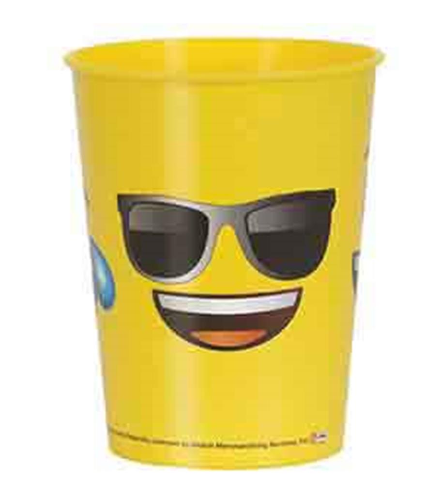 Unique 16 Oz Emoji Plastic Cup - Reusable, BPA-Free, Dishwasher Safe