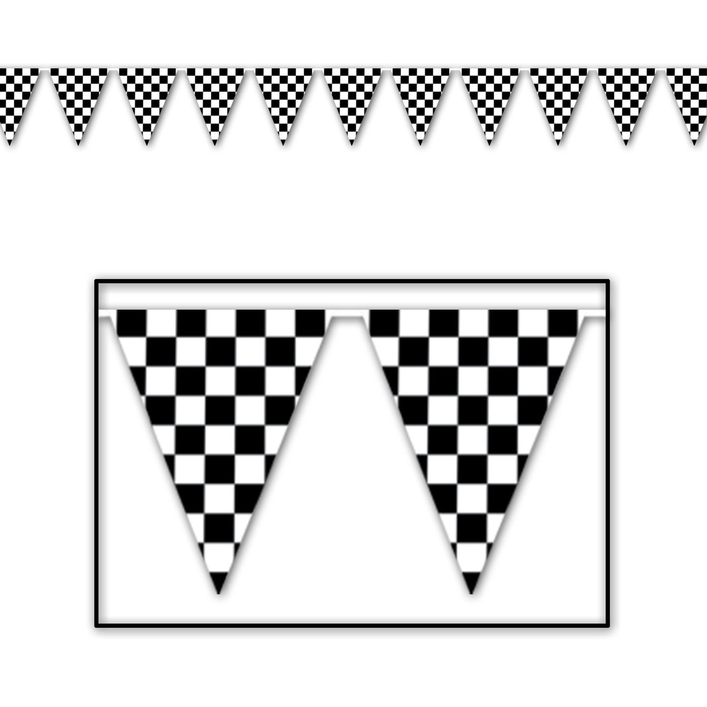 Checkered Pennant Banner 30ft