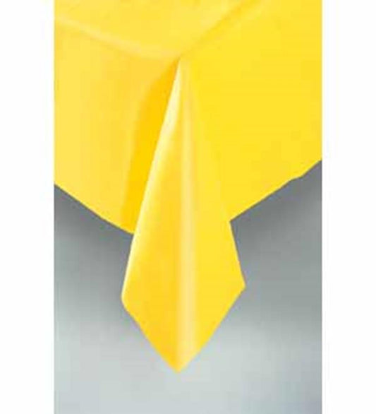 Sunflower Yellow Solid Rectangular Plastic Table Cover, 54" x 108"