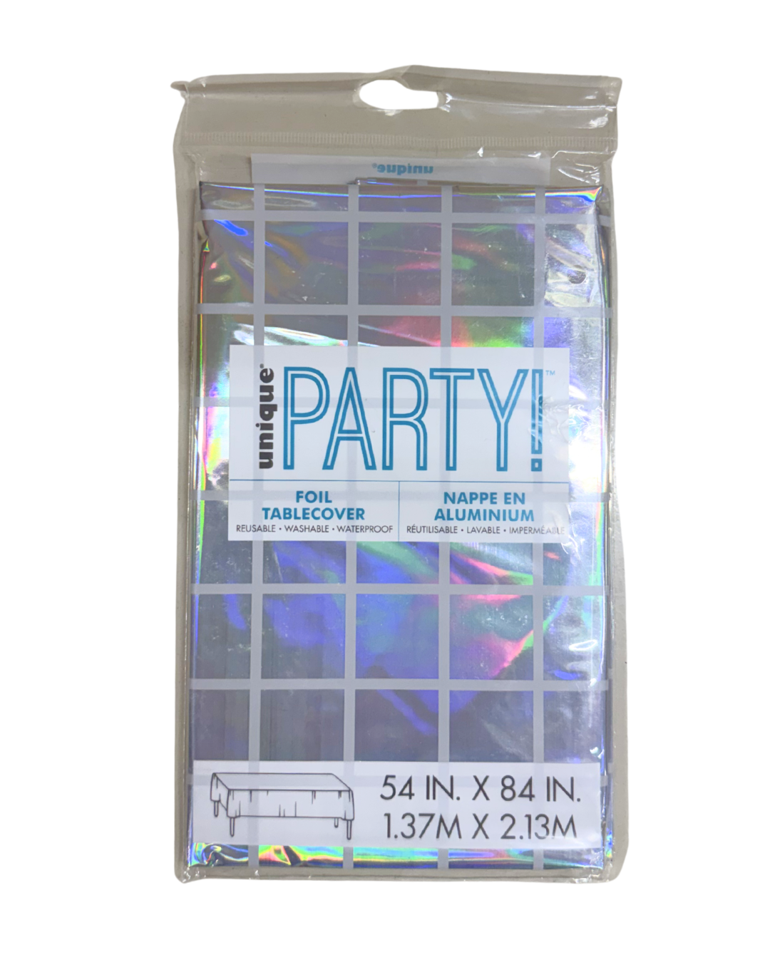 Iridescent Foil 54 inch x 84 inch Tablecover 1ct - Toy World Inc