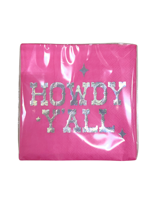 Howdy Yall Beverage Napkin 16ct - Toy World Inc