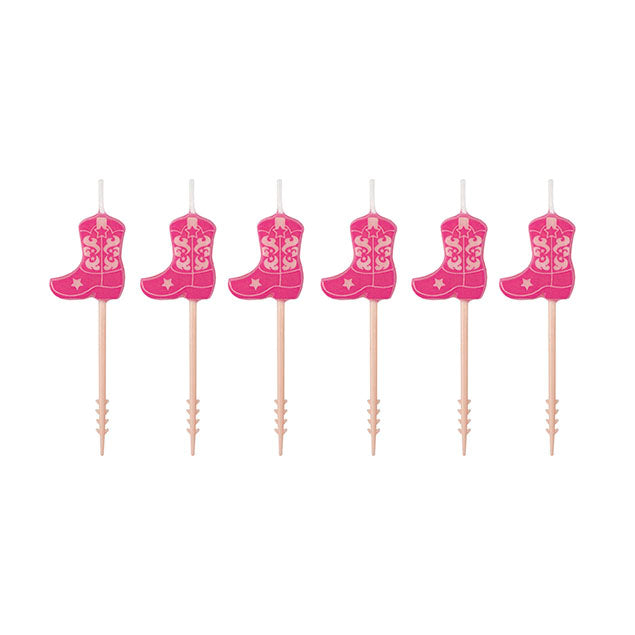 Disco Boot Shape Pick Birthday Candle 6ct
