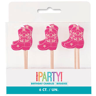 Disco Boot Shape Pick Birthday Candle 6ct
