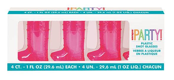 Boot Shape Plastic Shot Glass 4ct