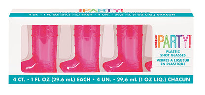 Boot Shape Plastic Shot Glass 4ct